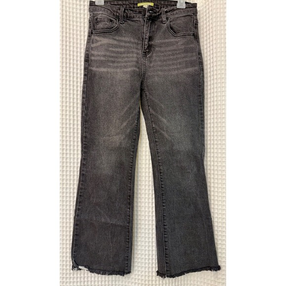 Gianni Bini Denim - Ginanni Bini Black Distressed Jeans Straight Leg Frayed Hem Comfort Women's 27
